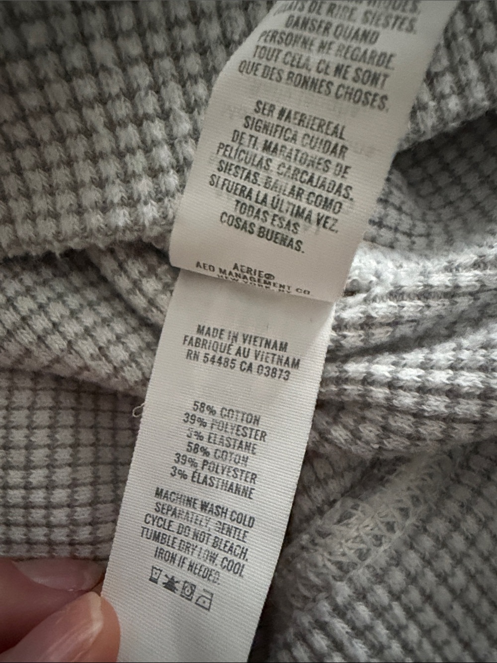 Aerie Light Gray Waffle Knit Sweater - Picture 6 of 6